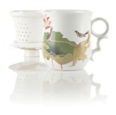 Bulbul and Lotus Infuser Mug
